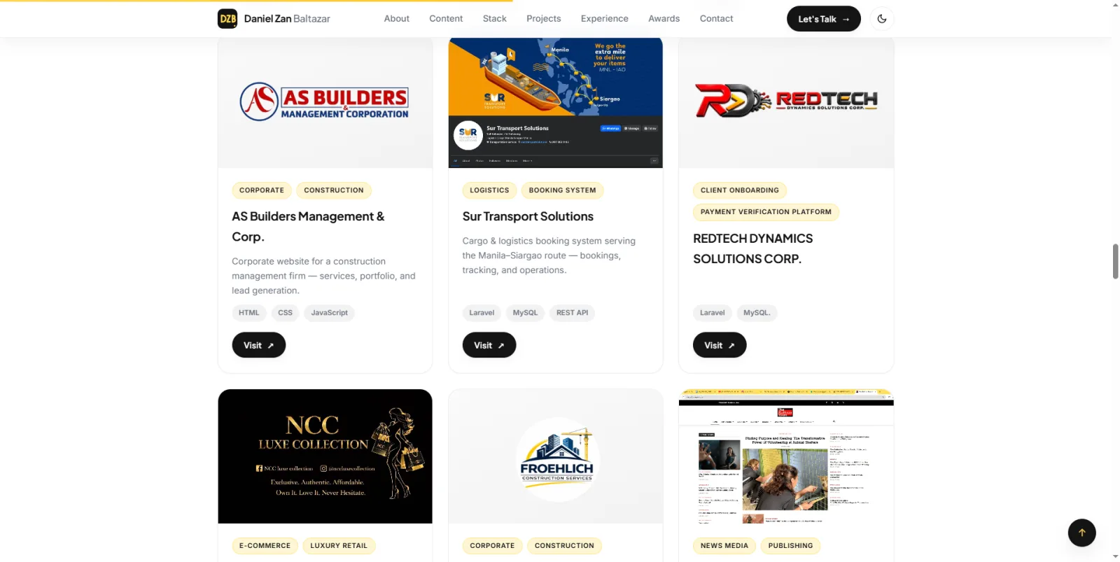 Screenshot of PORTFOLIO