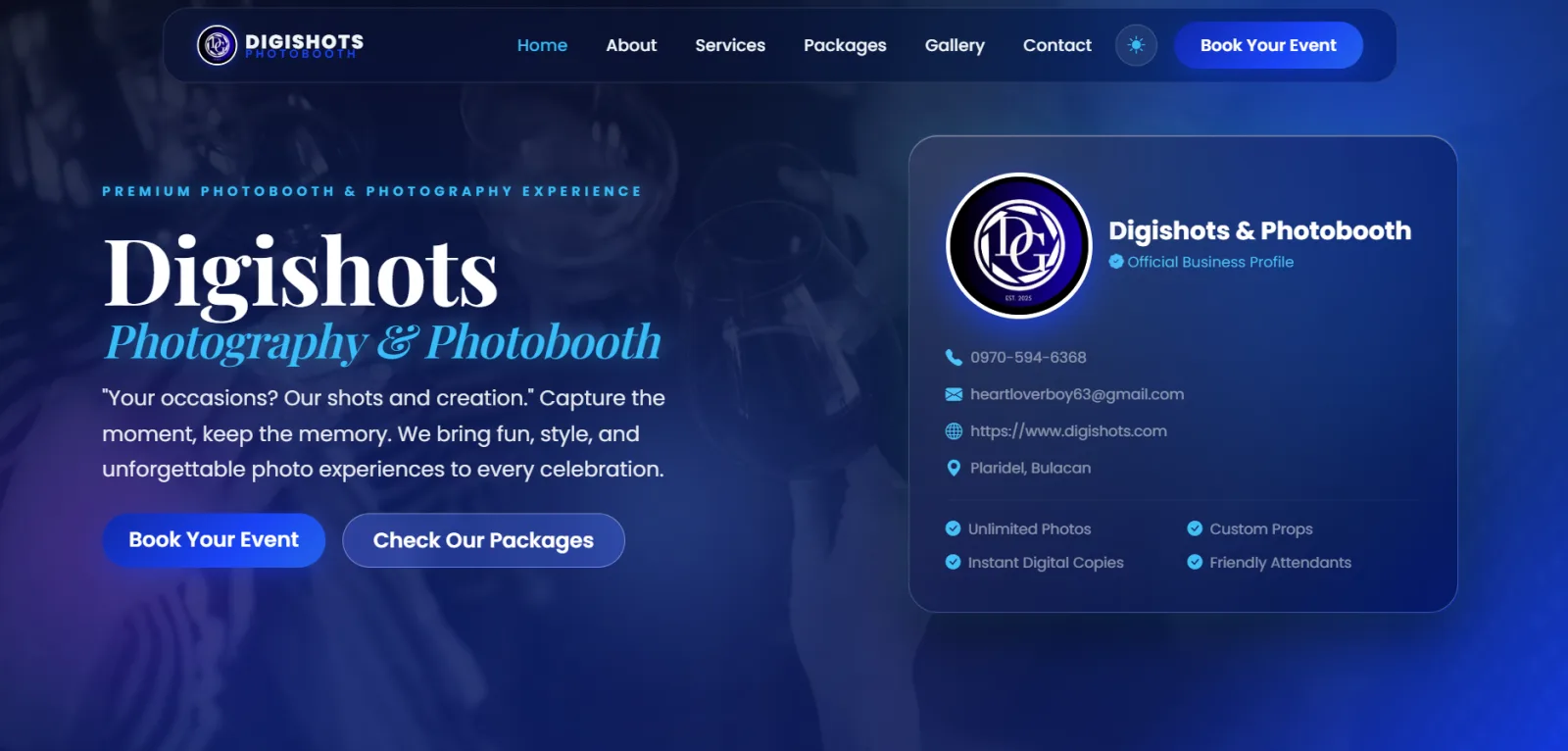 Screenshot of DIGISHOTS - Photobooth & Photography Business Management System