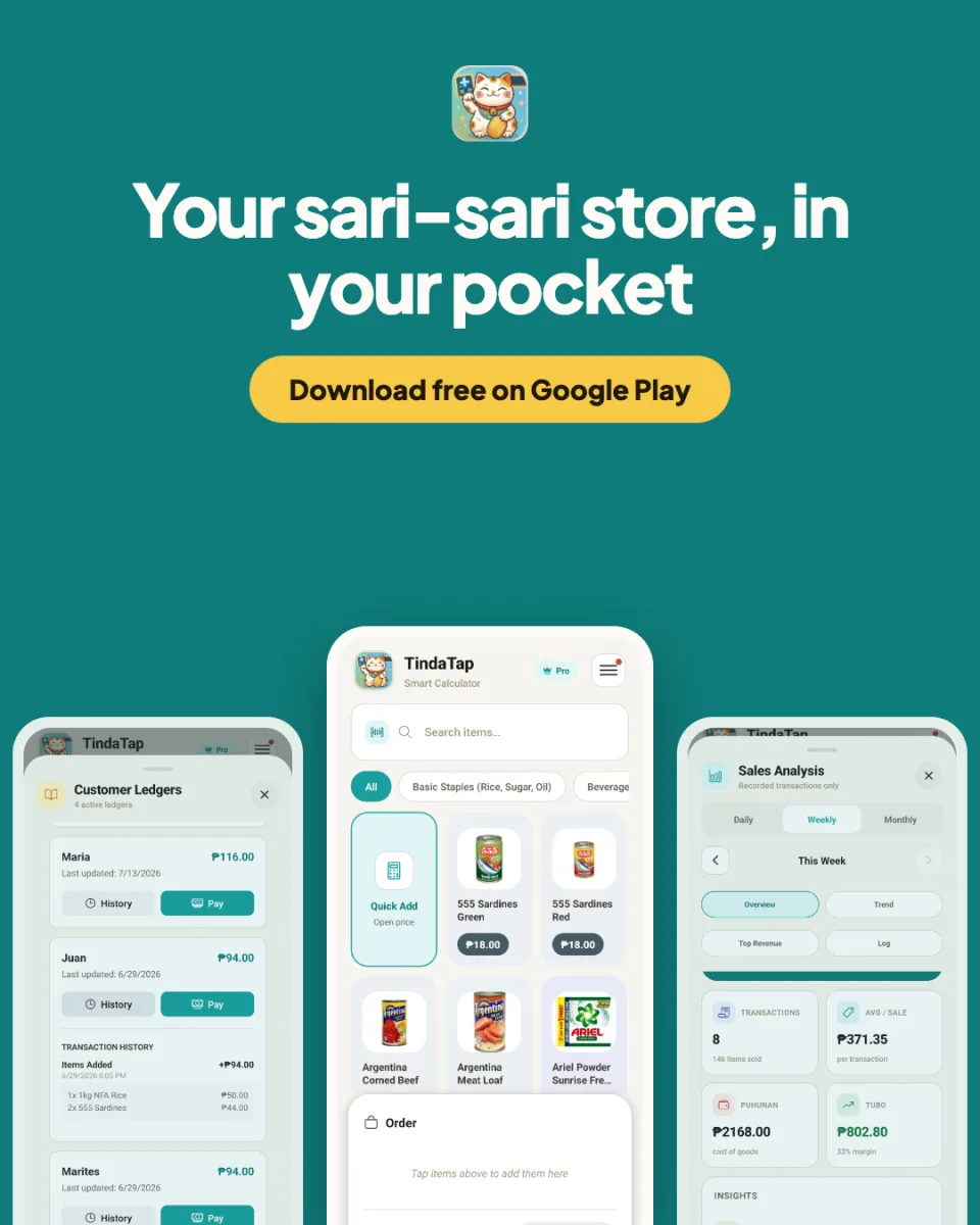 Screenshot of TindaTap — Digital Ledger & Smart Calculator for Sari-Sari Stores
