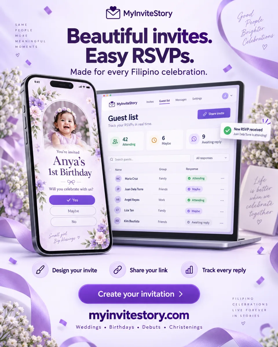 Screenshot of MyInviteStory | Digital Invitations & Online RSVP Philippines
