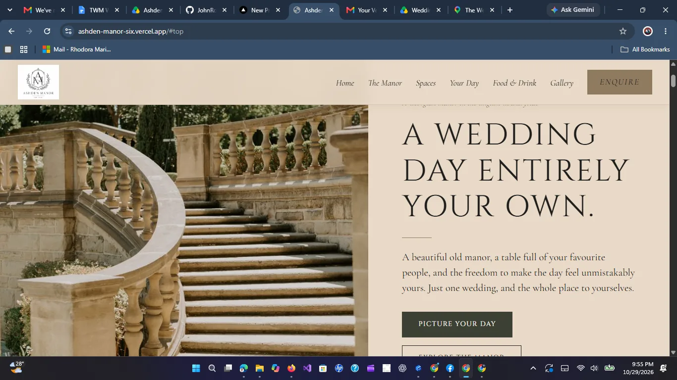 Screenshot of Ashden Manor — An Exclusive-Use Georgian Wedding Venue