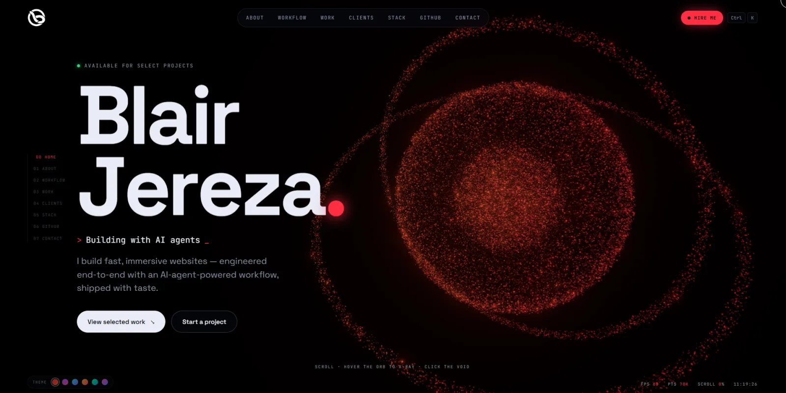 Screenshot of Blair Jereza — Web Developer · Building with AI Agents